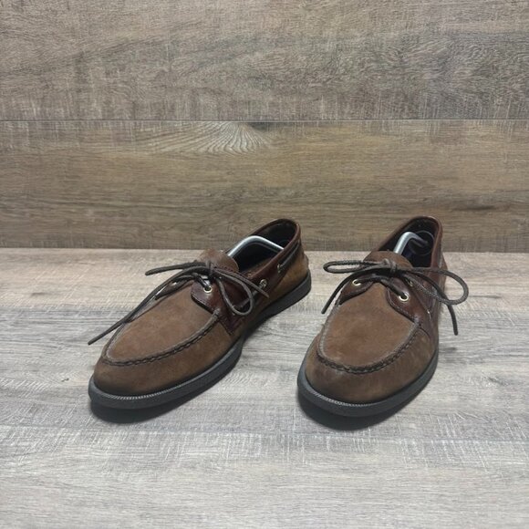 Sperry Brown Suede/Leather Boat Shoes Men's Size 13 - Picture 1 of 7